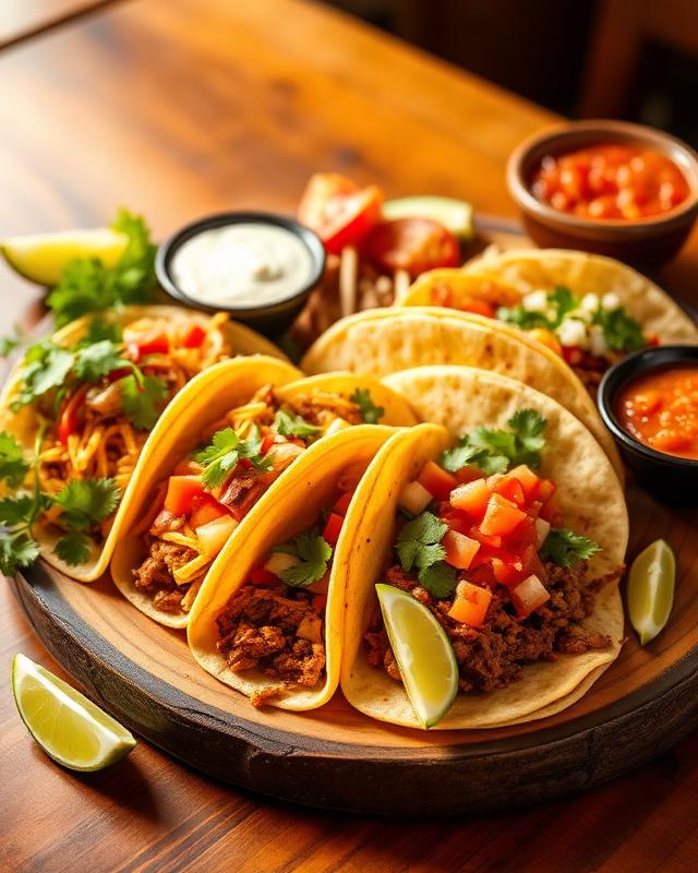 Colorful taco platter